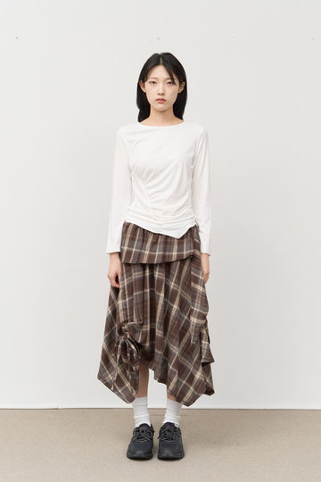 (W) Netty Checked Skirt